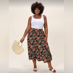 SHEIN Colorful Floral Midi Skirt